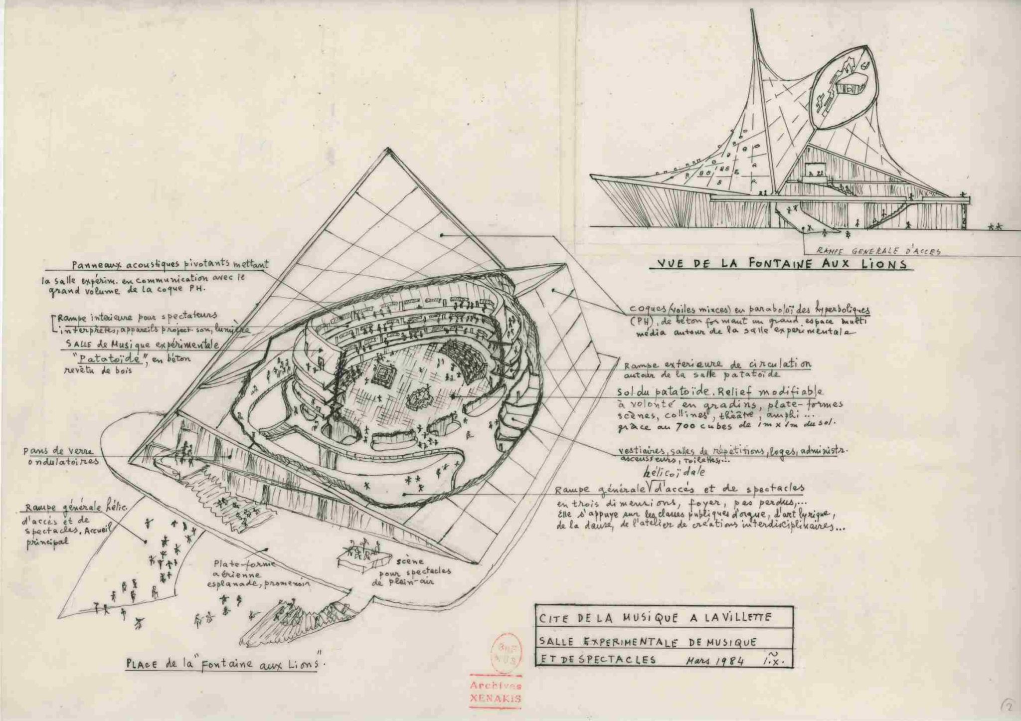Project For Cité De La Musique In Paris Iannis Xenakis